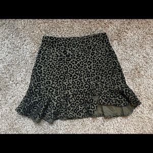 Cute AQUA Velvet Leopard Print Skirt